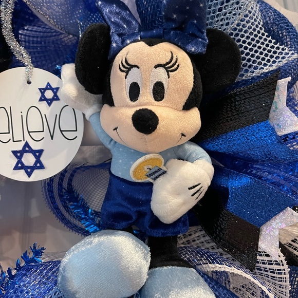 Disney Happy Hanukkah Wreath, Mickey Mouse Chanukah, Mickey and Minnie Decor - Picture 6 of 9